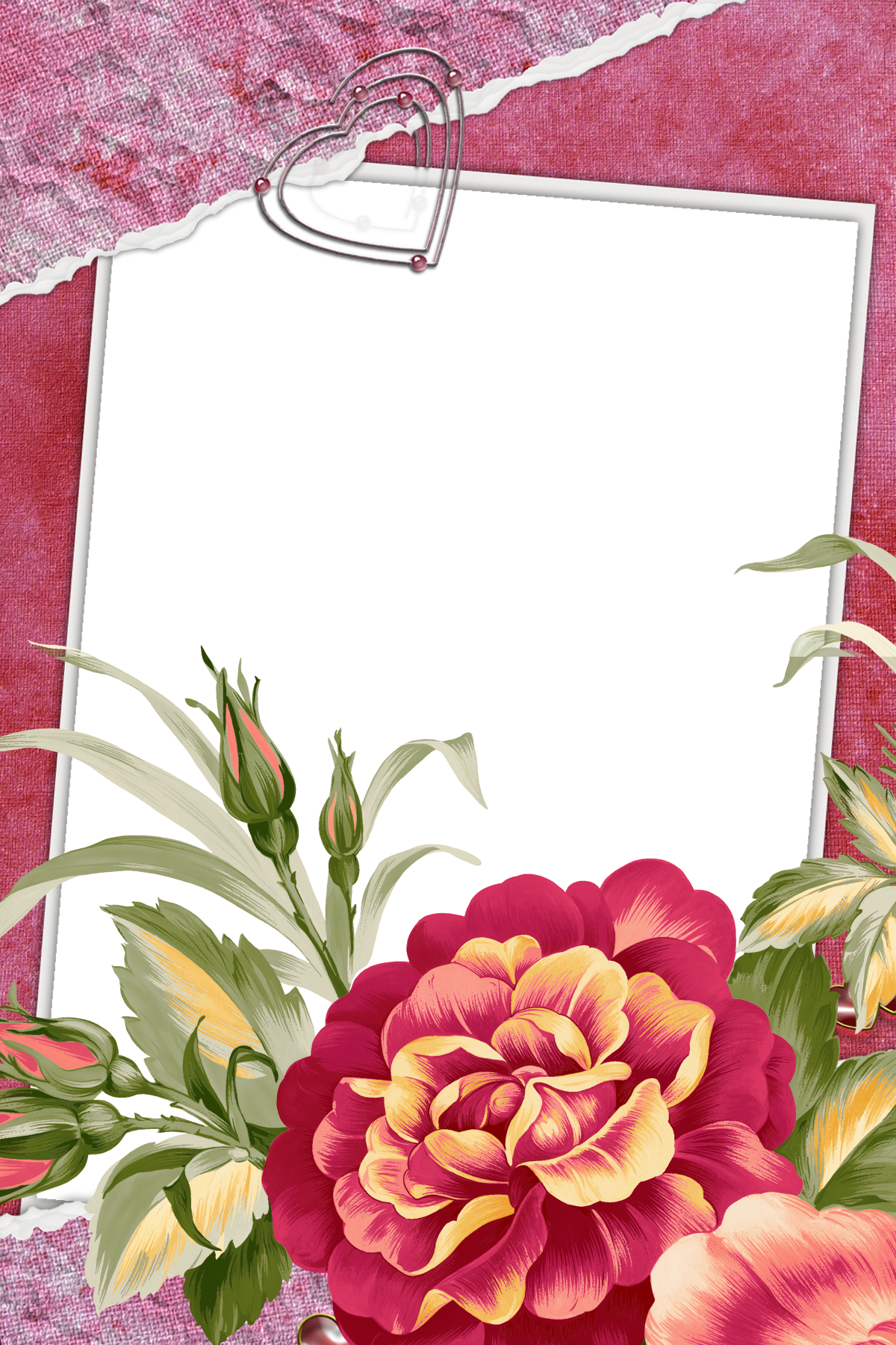 Large Red Transparent Frame with Beautiful flower | Gallery